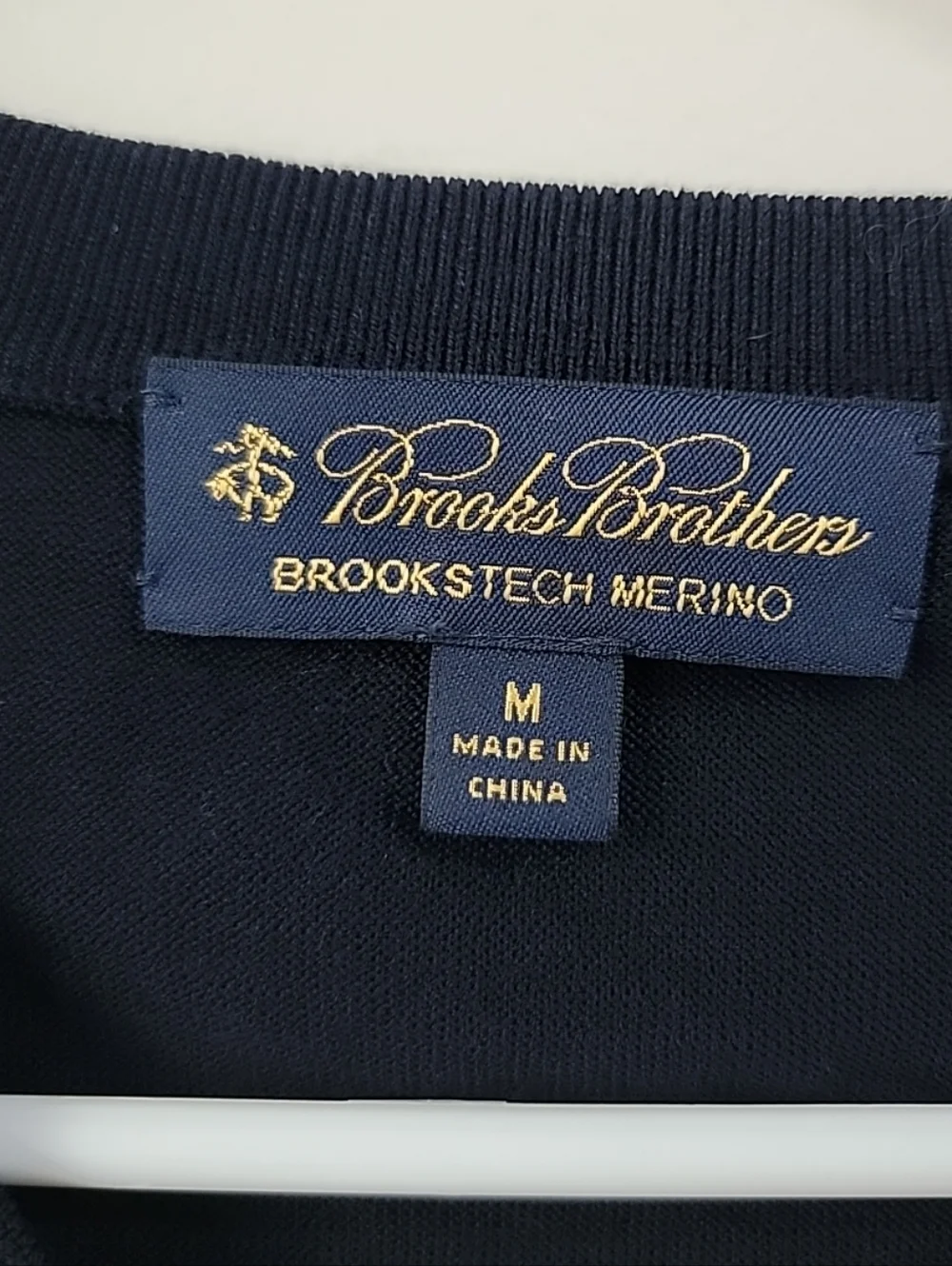Brooks Brothers Vest Navy Extra Fine Merino Wool V-Neck Pullover Men’s M EUC